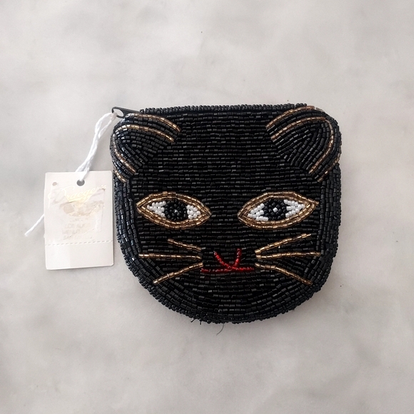 Beaded Cute Cat Coin Purse - Picture 1 of 4